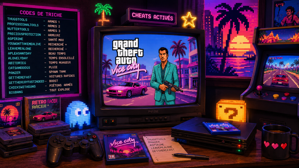 Codes de triche GTA Vice City sur PS2 tous les cheats