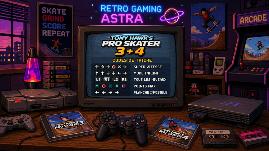 Codes de triche Tony Hawk's Pro Skater 3 et 4 sur PS1 et PS2
