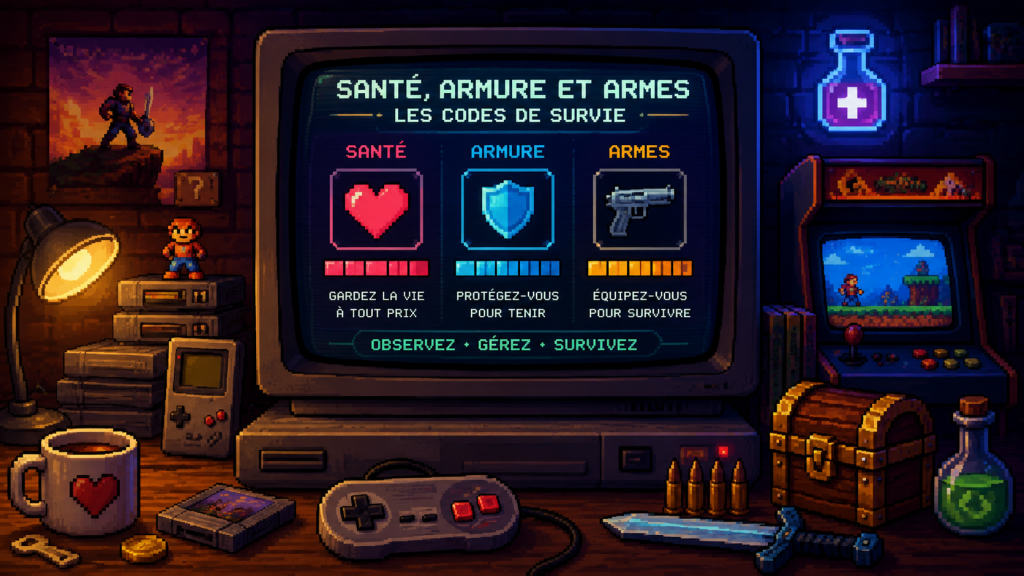 Santé, armure et armes codes de survie